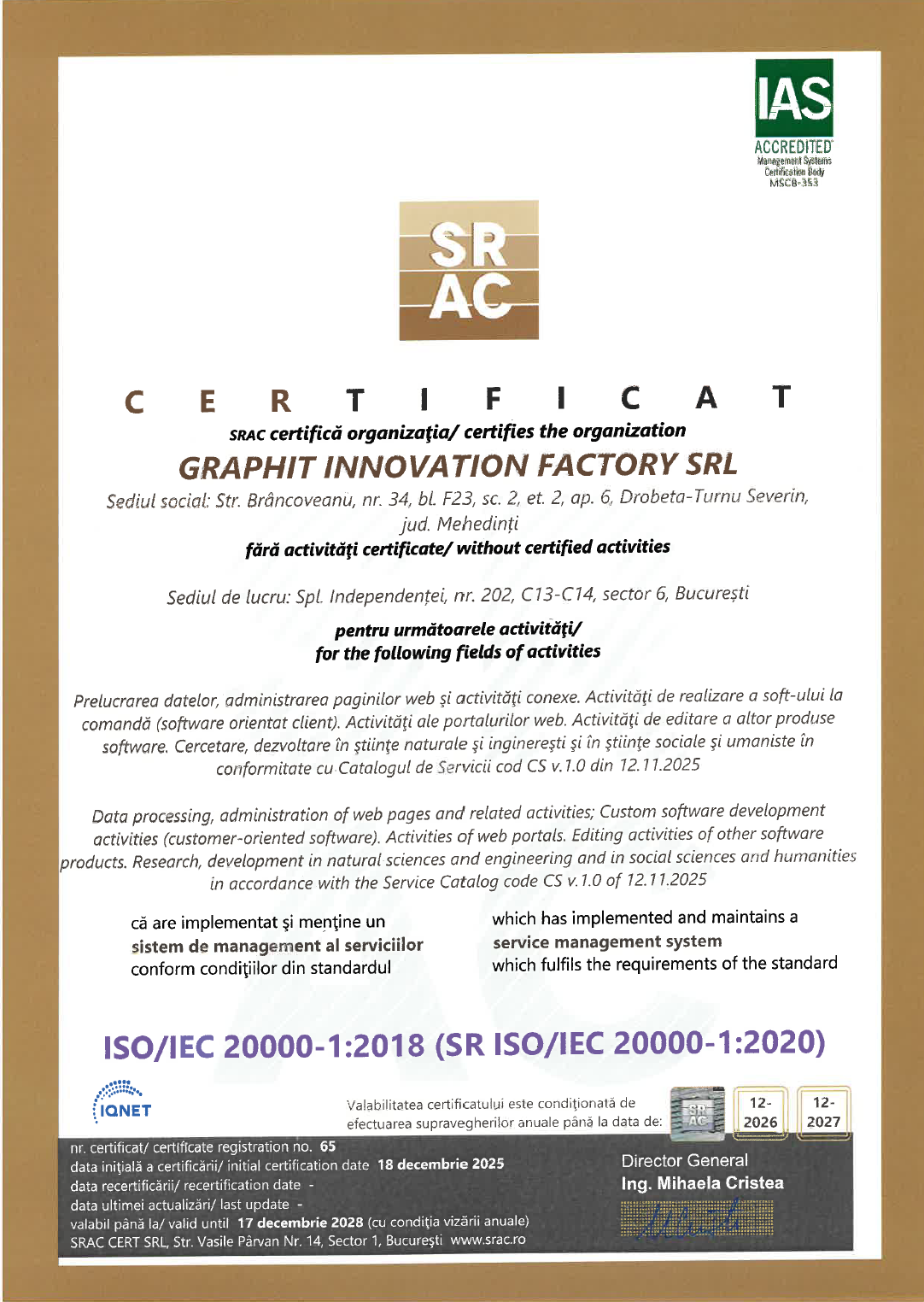 ISO 20000-1 SRAC