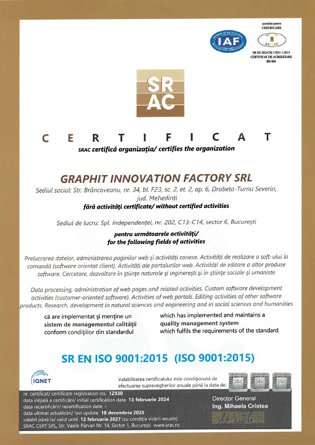 ISO 9001 SRAC